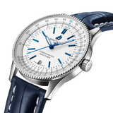  Shop Authentic Breitling Navitimer Automatic 41mm White Dial Blue Leather Strap Watch for Men - A173263A1G1P1 - Luxxuri