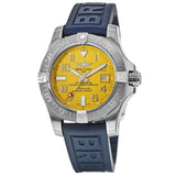  Shop Authentic Breitling Avenger II Seawolf Yellow Dial Blue Rubber Strap 45mm Mens Watch - A1733110/I519/157S - Luxxuri