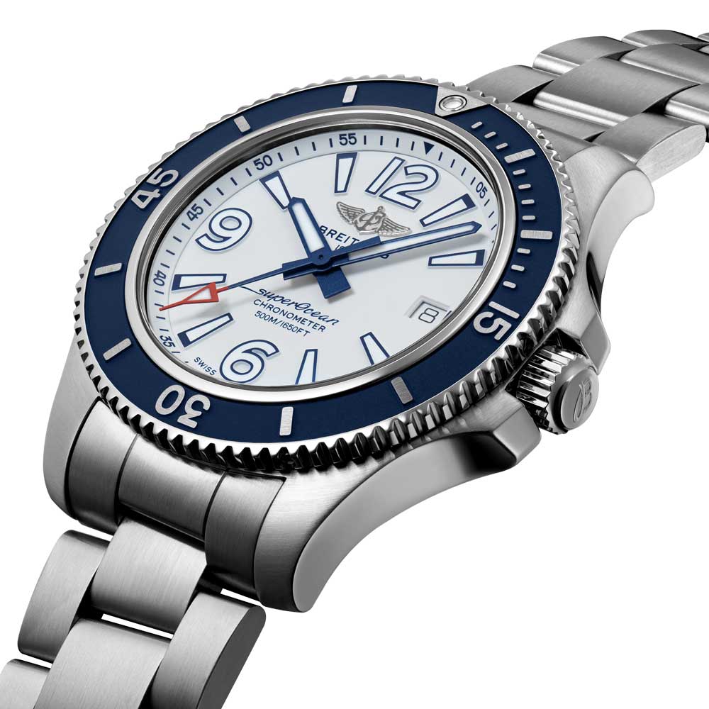  Shop Authentic Breitling Superocean 42mm White Dial Silver Steel Strap Watch for Men - A17366D81A1A1 - Luxxuri