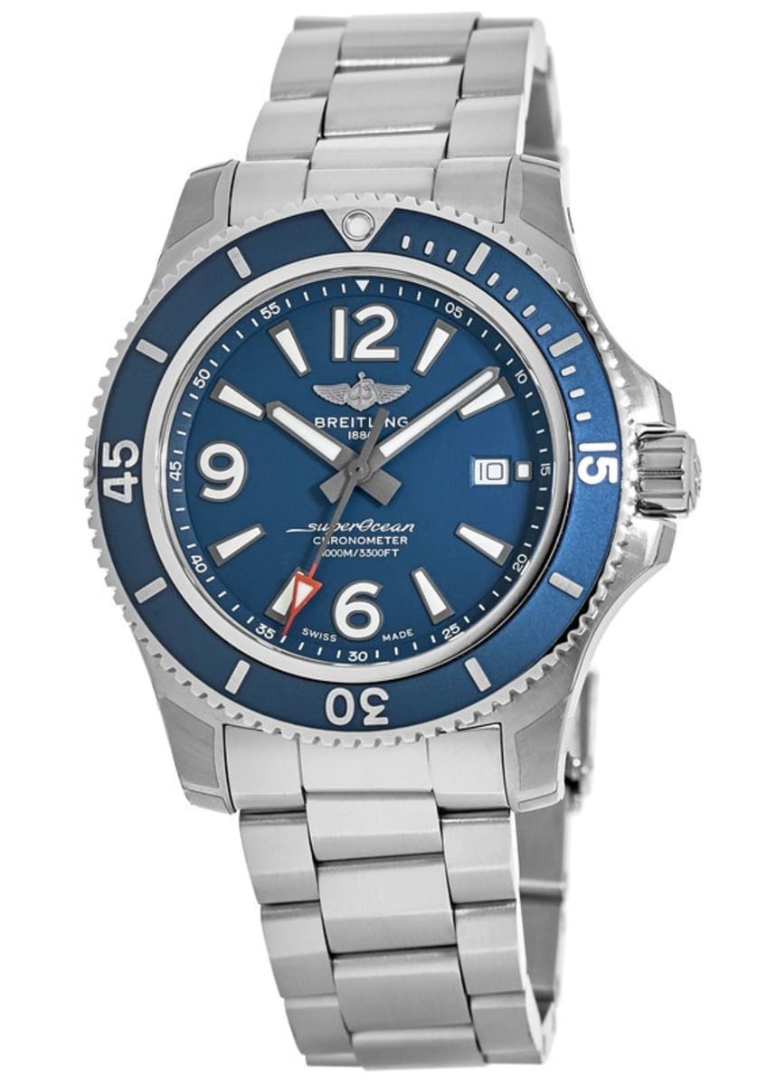  Shop Authentic Breitling Superocean Automatic 42mm Blue Dial Silver Steel Strap Watch for Men - A17366D81C1A1 - Luxxuri