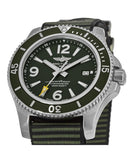  Shop Authentic Breitling Superocean Automatic 44mm Outerknown Green Dial Green Nylon Strap Watch for Men - A17367A11L1W1 - Luxxuri