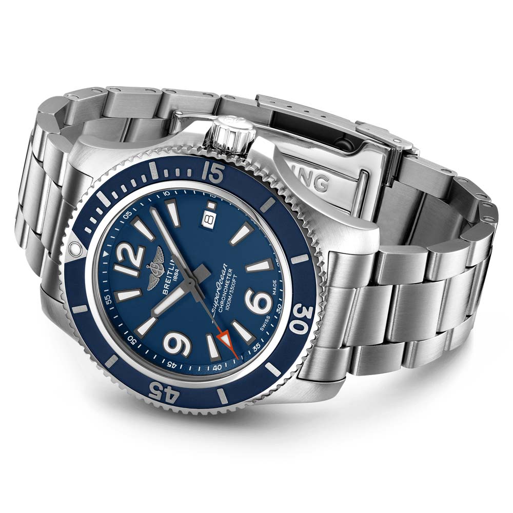  Shop Authentic Breitling Superocean Automatic 42mm Blue Dial Silver Steel Strap Watch for Men - A17366D81C1A1 - Luxxuri