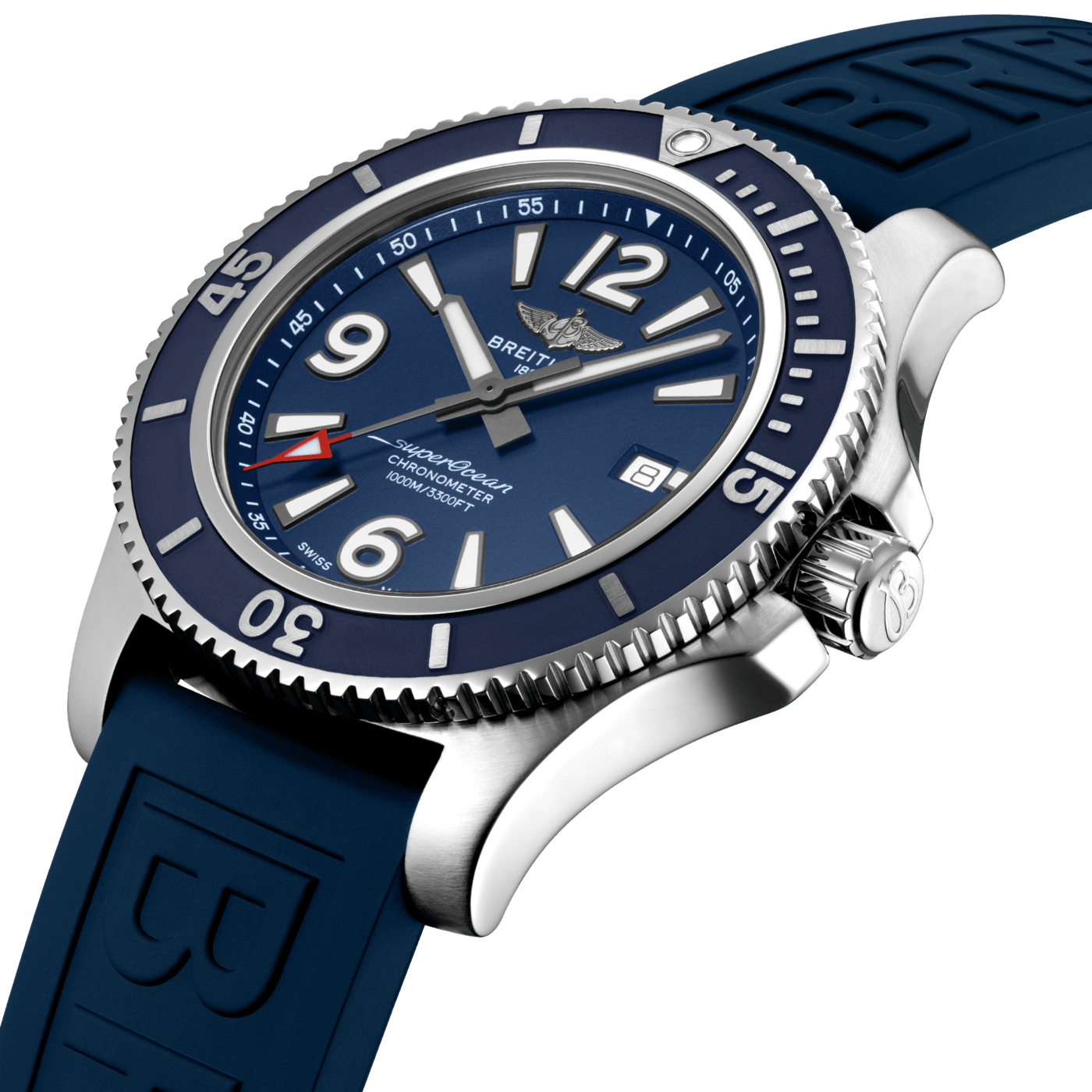  Shop Authentic Breitling Superocean 44mm Automatic Blue Dial Blue Rubber Strap Watch for Men - A17367D81C1S2 - Luxxuri