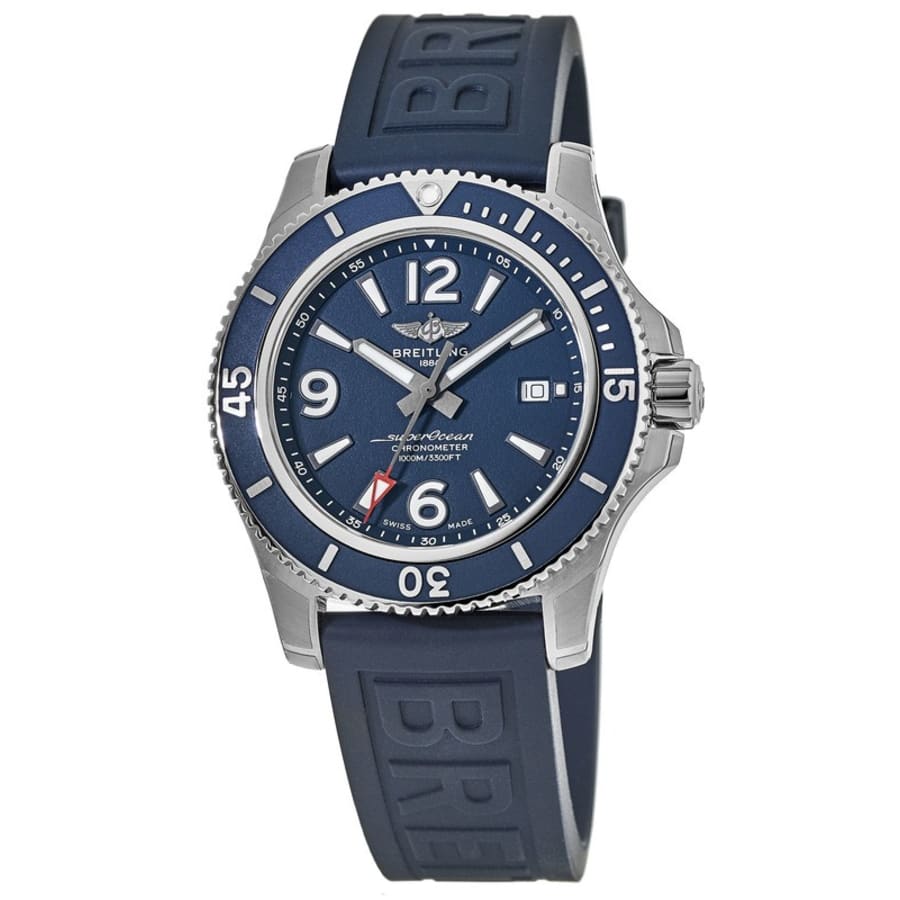  Shop Authentic Breitling Superocean 44mm Automatic Blue Dial Blue Rubber Strap Watch for Men - A17367D81C1S2 - Luxxuri