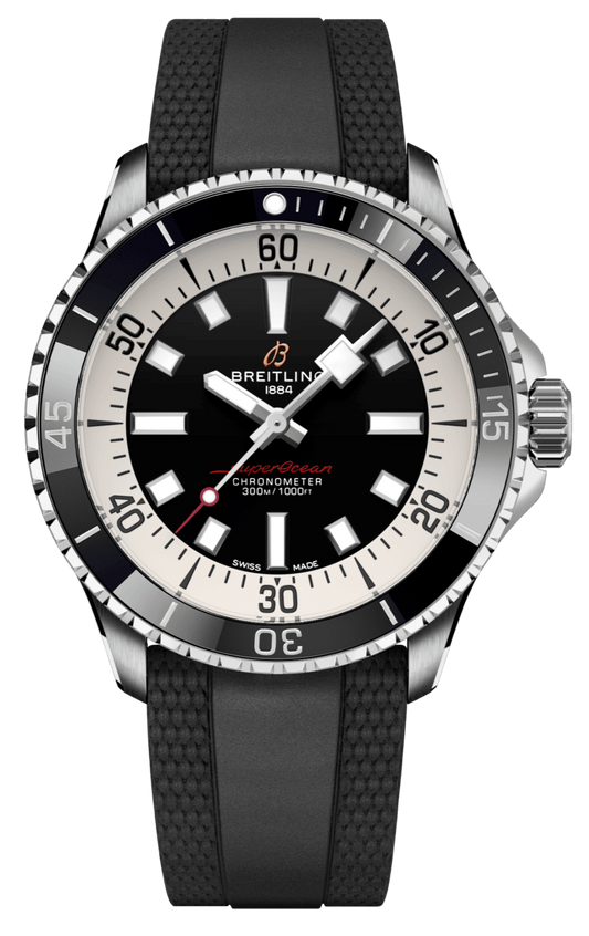  Shop Authentic Breitling Superocean Automatic 42 Black Dial Black Rubber Strap Watch for Men - A17375211B1S1 - Luxxuri