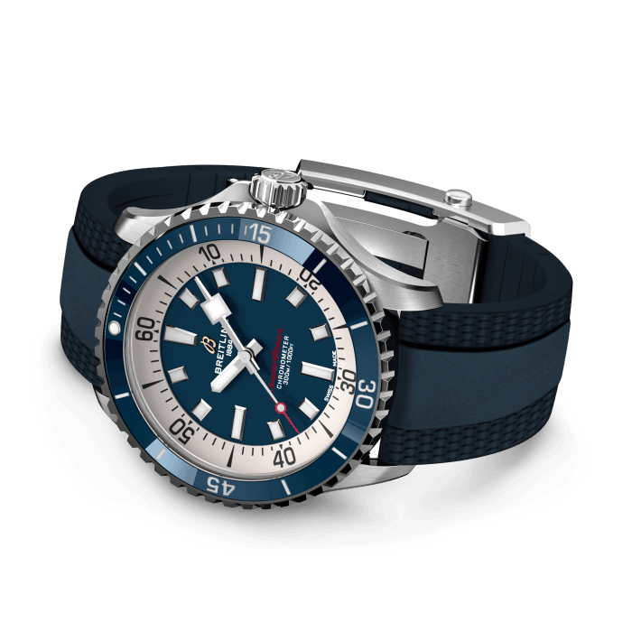  Shop Authentic Breitling Superocean Automatic 42mm Blue Dial Blue Rubber Strap Watch for Men - A17375E71C1S1 - Luxxuri