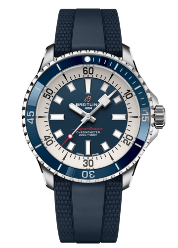  Shop Authentic Breitling Superocean Automatic 42mm Blue Dial Blue Rubber Strap Watch for Men - A17375E71C1S1 - Luxxuri