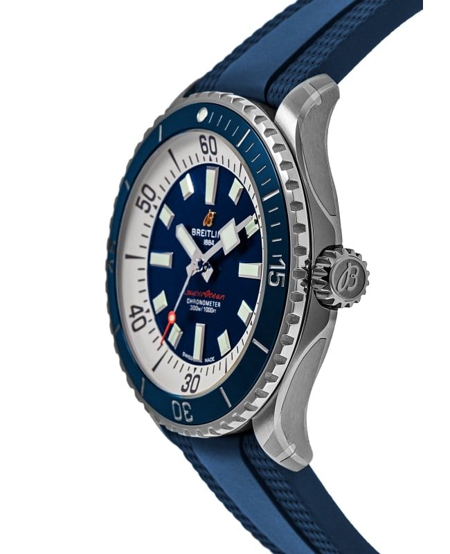  Shop Authentic Breitling Superocean Automatic 42mm Blue Dial Blue Rubber Strap Watch for Men - A17375E71C1S1 - Luxxuri