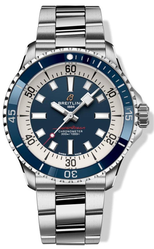  Shop Authentic Breitling Superocean Automatic 42mm Blue Dial Silver Steel Strap Watch for Men - A17375E71C1A1 - Luxxuri