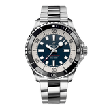  Shop Authentic Breitling Superocean Automatic 44mm Blue Dial Silver Steel Strap Watch for Men - A17376211C1A1 - Luxxuri