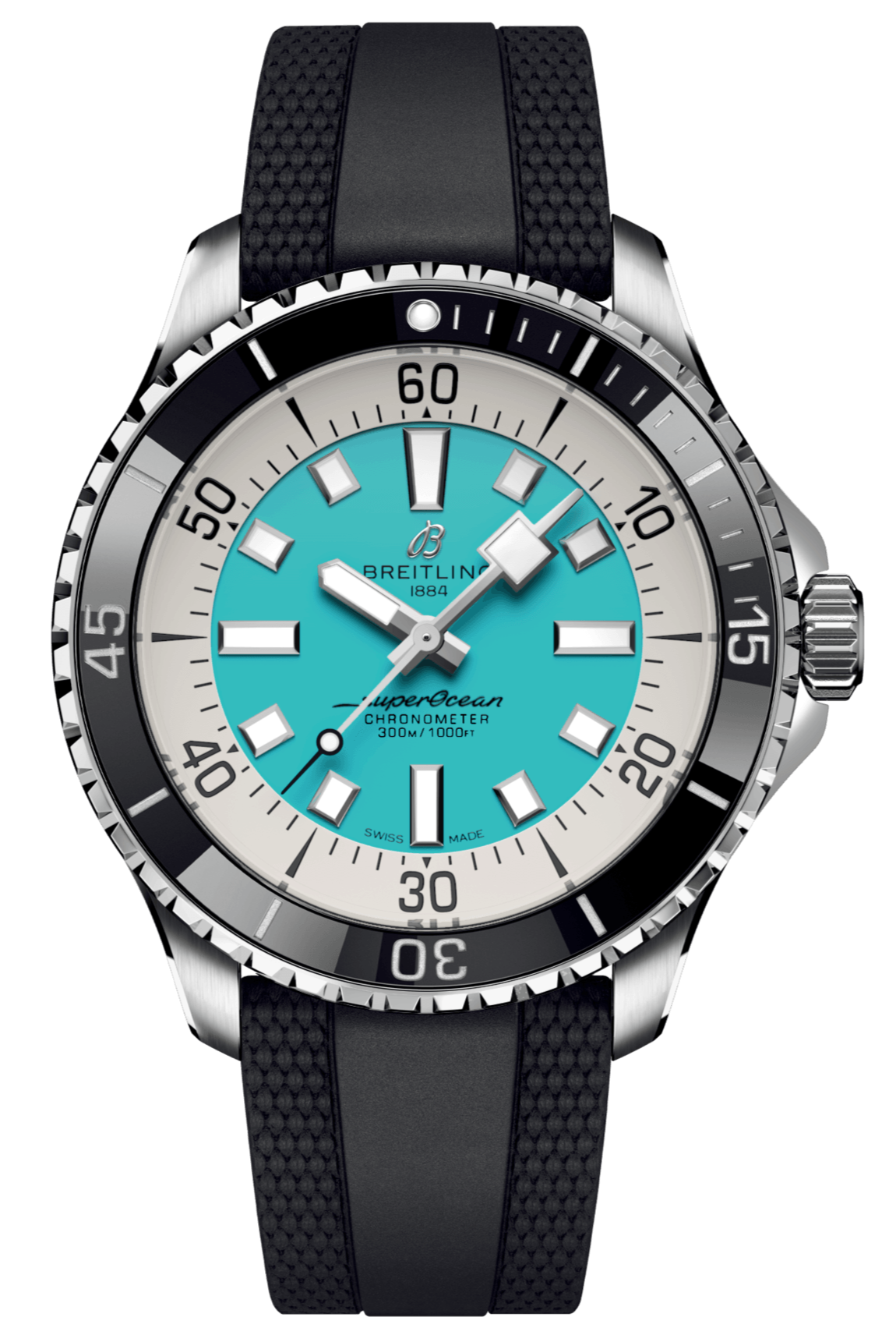  Shop Authentic Breitling Superocean Automatic 44 Turquoise Dial Black Rubber Strap Watch for Men - A17376211L2S1 - Luxxuri
