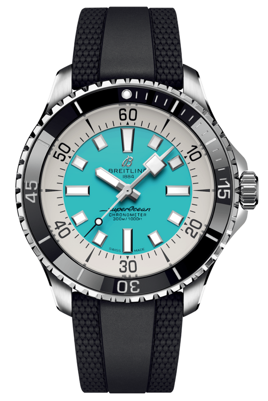  Shop Authentic Breitling Superocean Automatic 44 Turquoise Dial Black Rubber Strap Watch for Men - A17376211L2S1 - Luxxuri