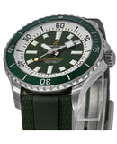  Shop Authentic Breitling Superocean Automatic 44 Green Dial Green Rubber Strap Watch for Men - A17376A31L1S1 - Luxxuri