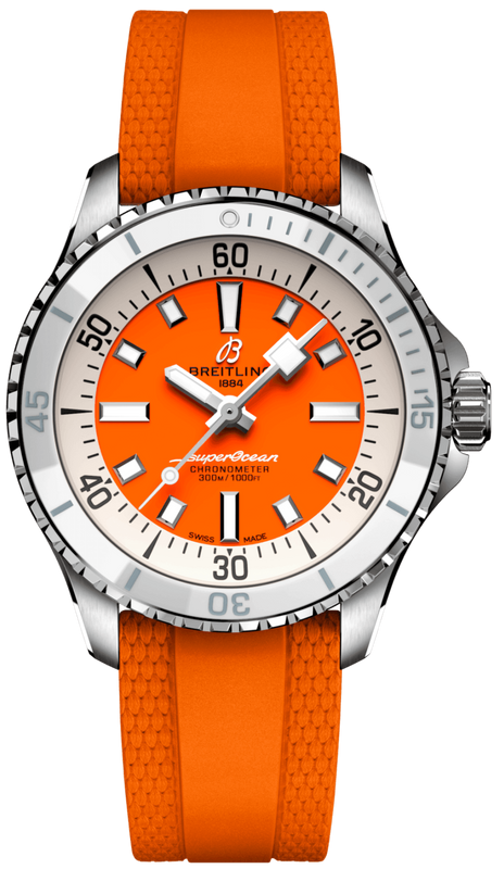  Shop Authentic Breitling Superocean Automatic 36 Orange Dial Orange Rubber Strap Watch for Men - A17377211O1S1 - Luxxuri