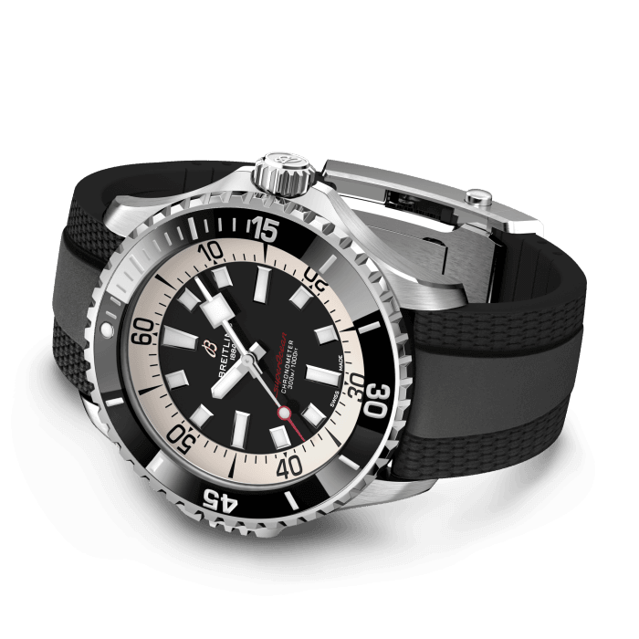  Shop Authentic Breitling Superocean Automatic 46 Black Dial Black Rubber Strap Watch for Men - A17378211B1S1 - Luxxuri