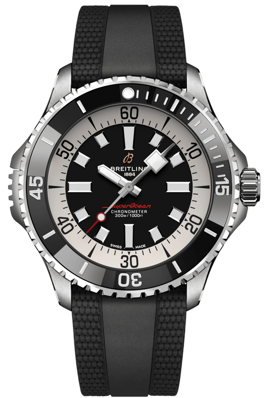  Shop Authentic Breitling Superocean Automatic 46 Black Dial Black Rubber Strap Watch for Men - A17378211B1S1 - Luxxuri
