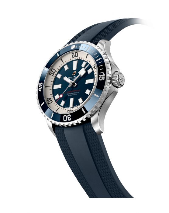 Shop Authentic Breitling Superocean Automatic 46 Blue Dial Blue Rubber Strap Watch for Men - A17378E71C1S1 - Luxxuri