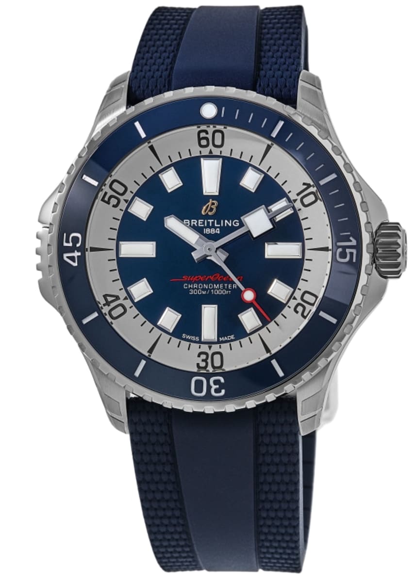  Shop Authentic Breitling Superocean Automatic 46 Blue Dial Blue Rubber Strap Watch for Men - A17378E71C1S1 - Luxxuri