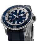 Shop Authentic Breitling Superocean Automatic 46 Blue Dial Blue Rubber Strap Watch for Men - A17378E71C1S1 - Luxxuri