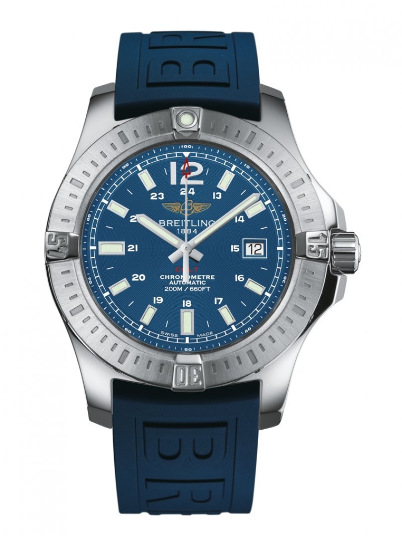  Shop Authentic Breitling Colt Automatic 44mm Blue Dial Rubber Strap Mens Watch - A1738811-C906-157S - Luxxuri