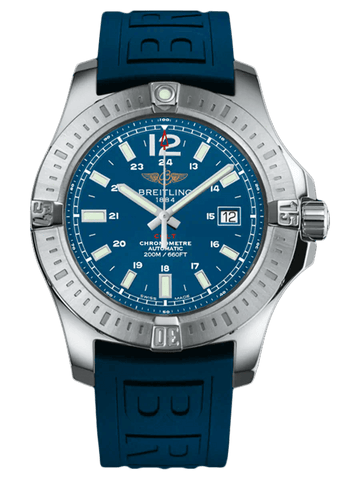  Shop Authentic Breitling Colt Automatic 44mm Blue Dial Rubber Strap Mens Watch - A1738811-C906-157S - Luxxuri