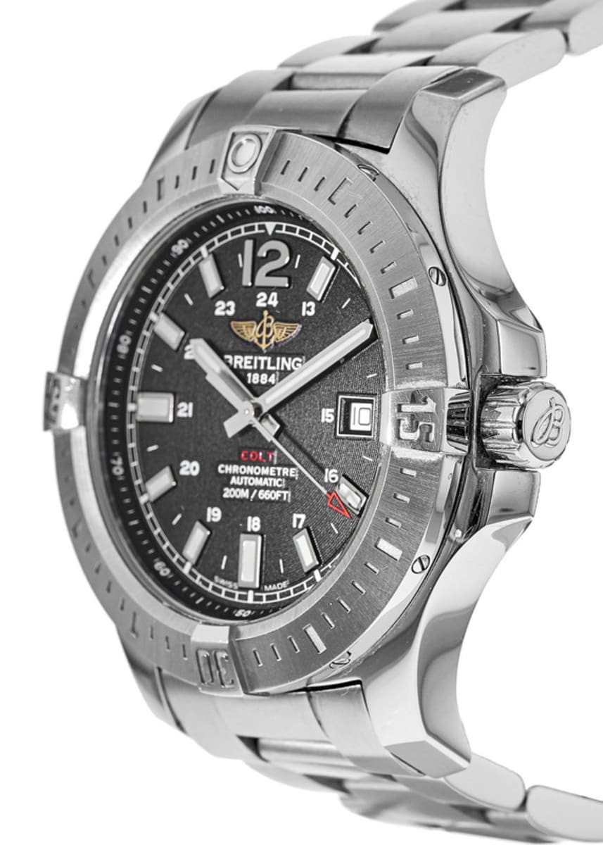  Shop Authentic Breitling Colt Automatic 44mm Black Dial Stainless Steel Mens Watch - A1738811/BD44/173A - Luxxuri
