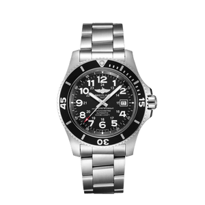  Shop Authentic Breitling Superocean II 44mm Black Dial Black Steel Strap Watch for Men - A17392D71B1A1 - Luxxuri