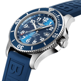  Shop Authentic Breitling Superocean 44mm Automatic Blue Dial Blue Rubber Strap Watch for Men - A17367D81C1S2 - Luxxuri