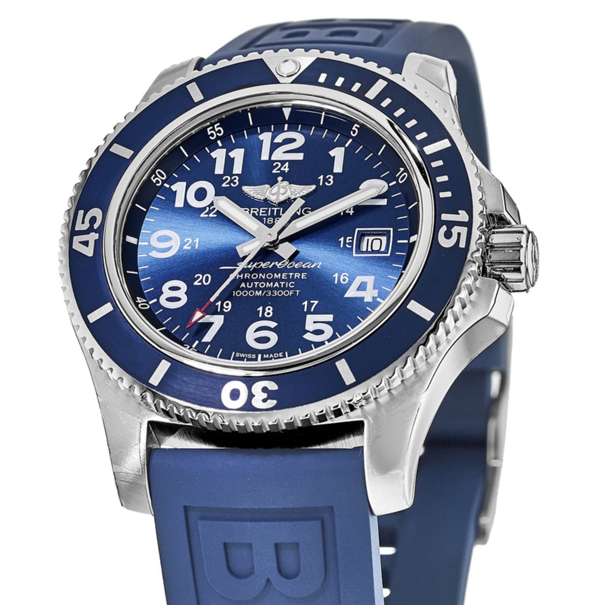 Shop Authentic Breitling Superocean II 44mm Blue Dial Blue Rubber Strap Watch for Men - A17392D8/C910/158S/A20SS.1 - Luxxuri