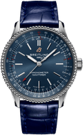 Breitling Navitimer Automatic 35 Blue Dial Blue Leather Strap Watch for Men - A17395161C1P1