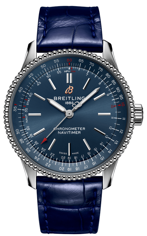  Shop Authentic Breitling Navitimer Automatic 35 Blue Dial Blue Leather Strap Watch for Men - A17395161C1P1 - Luxxuri
