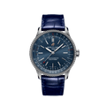 Breitling Navitimer Automatic 35 Blue Dial Blue Leather Strap Watch for Men - A17395161C1P1