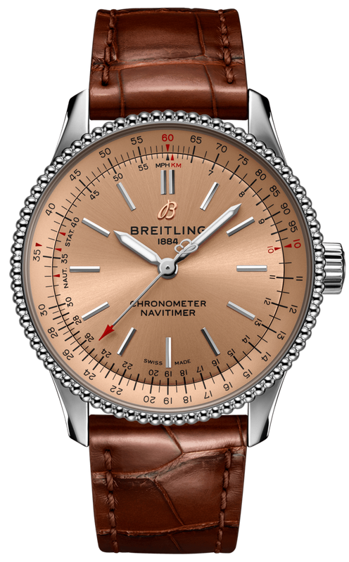  Shop Authentic Breitling Navitimer Automatic 35 Brown Dial Brown Leather Strap Watch for Men - A17395201K1P1 - Luxxuri