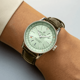  Shop Authentic Breitling Navitimer Automatic 35 Green Dial Green Leather Strap Watch for Women - A17395361L1P1 - Luxxuri