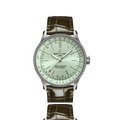 Breitling Navitimer Automatic 35 Green Dial Green Leather Strap Watch for Women - A17395361L1P1