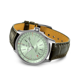  Shop Authentic Breitling Navitimer Automatic 35 Green Dial Green Leather Strap Watch for Women - A17395361L1P1 - Luxxuri