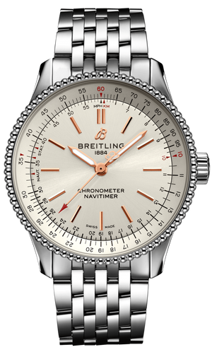  Shop Authentic Breitling Navitimer Automatic 35 White Dial Silver Steel Strap Watch for Men - A17395F41G1A1 - Luxxuri