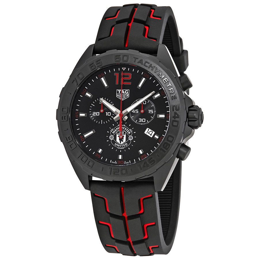  Shop Authentic Tag Heuer Formula 1 Manchester United Limited Edition Black Dial Black & Red Rubber Strap Watch for Men - CAZ101J.FT8027 - Luxxuri