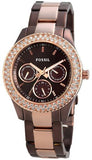 Shop Authentic Fossil Stella Multifunction Brown Dial Two Tone Steel Strap Watch for Women - ES4079 - Luxxuri