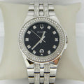  Shop Authentic Bulova Crystal Collection Black Dial Silver Steel Strap Watch for Men - 96K102 - Luxxuri