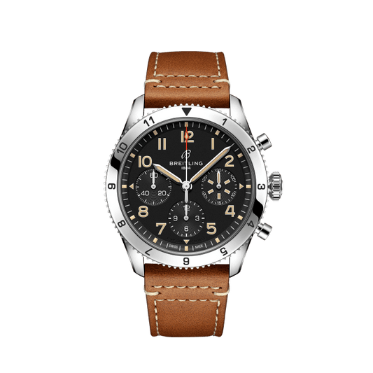  Shop Authentic Breitling Avi Chronograph 42 P-51 Mustang Black Dial Brown Leather Strap Watch for Men - A233803A1B1X1 - Luxxuri