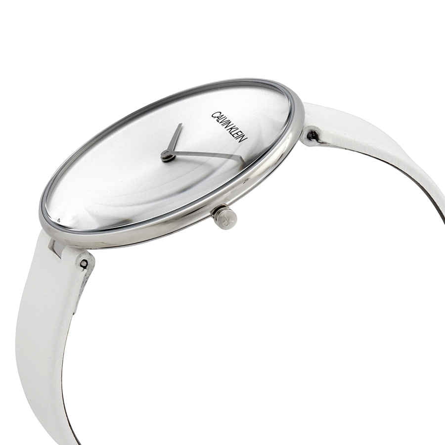  Shop Authentic Calvin Klein Full Moon White Dial White Leather Strap Watch for Women - K8Y231L6 - Luxxuri
