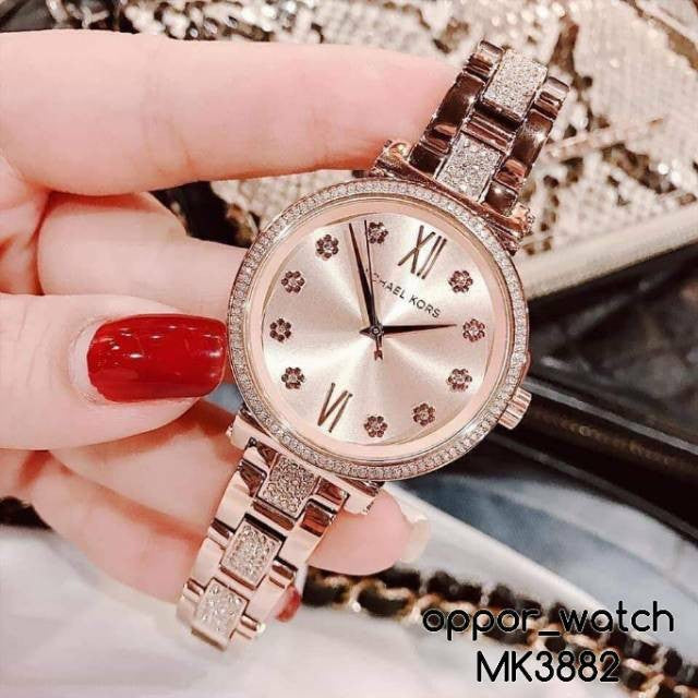  Shop Authentic Michael Kors Sofie Quartz Rose Gold Dial Rose Gold Steel Strap Watch For Women - MK3882 - Luxxuri