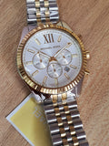  Shop Authentic Michael Kors Lexington Silver Dial Two Tone Steel Strap Watch for Men - MK8344 - Luxxuri