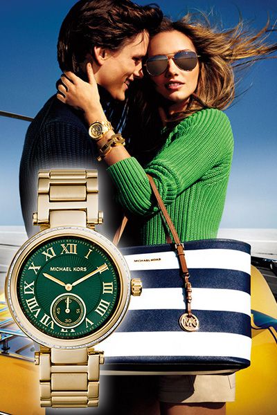  Shop Authentic Michael Kors Skylar Green Dial Gold Steel Strap Watch for Women - MK6065 - Luxxuri