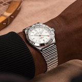  Shop Authentic Breitling Chronomat GMT 40 White Dial Silver Steel Strap Watch for Men - A32398101A1A1 - Luxxuri