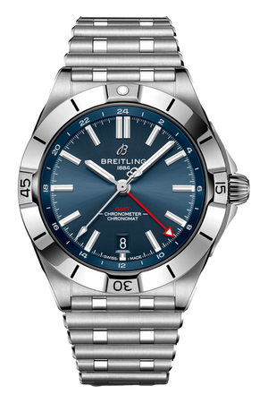  Shop Authentic Breitling Chronomat GMT 40 Blue Dial Silver Steel Strap Watch for Men - A32398101C1A1 - Luxxuri