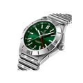 Breitling Chronomat GMT 40 Green Dial Silver Steel Strap Watch for Men - A32398101L1A1
