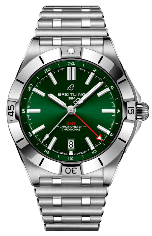  Shop Authentic Breitling Chronomat GMT 40 Green Dial Silver Steel Strap Watch for Men - A32398101L1A1 - Luxxuri