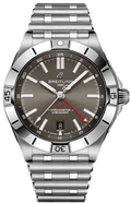 Breitling Chronomat GMT 40 Brown Dial Silver Steel Strap Watch for Men - A32398101M1A1